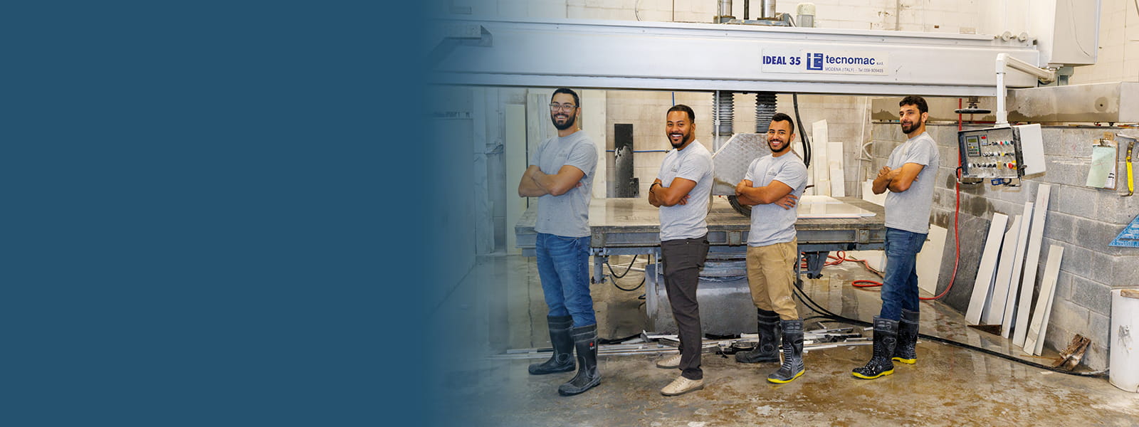 Natural stone countertop showroom and fabrication shop in Hackensack, New Jersey